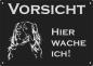 Preview: Aluminium Warnschild Berner Sennenhund VORSICHT Hier wache ich!